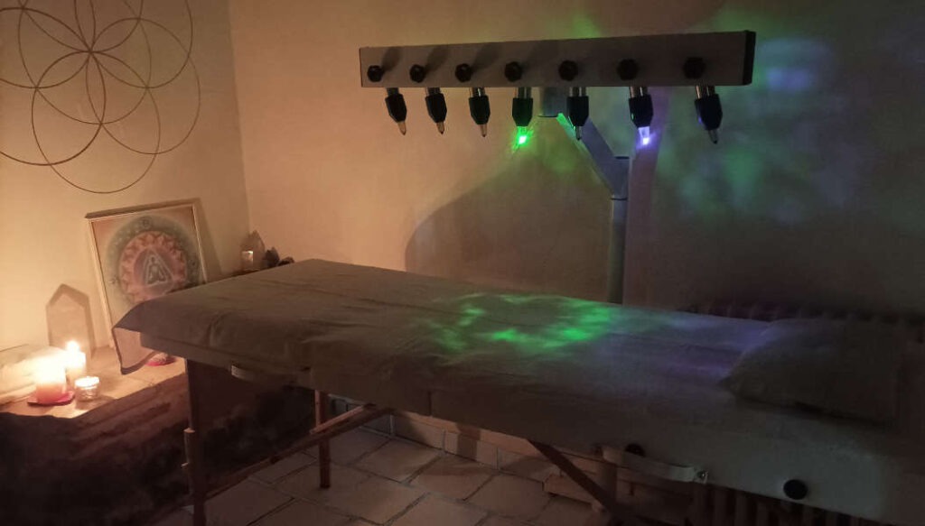 table bain cristal couleur thérapie